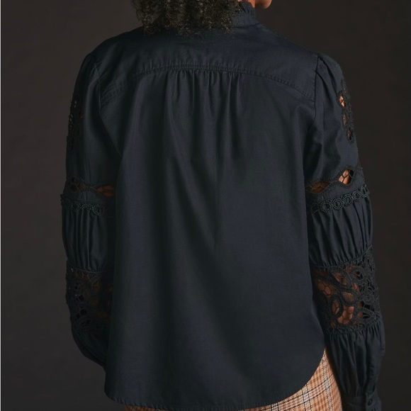 Anthropologie Cutwork Peasant Button Down Shirt - Picture 6 of 12